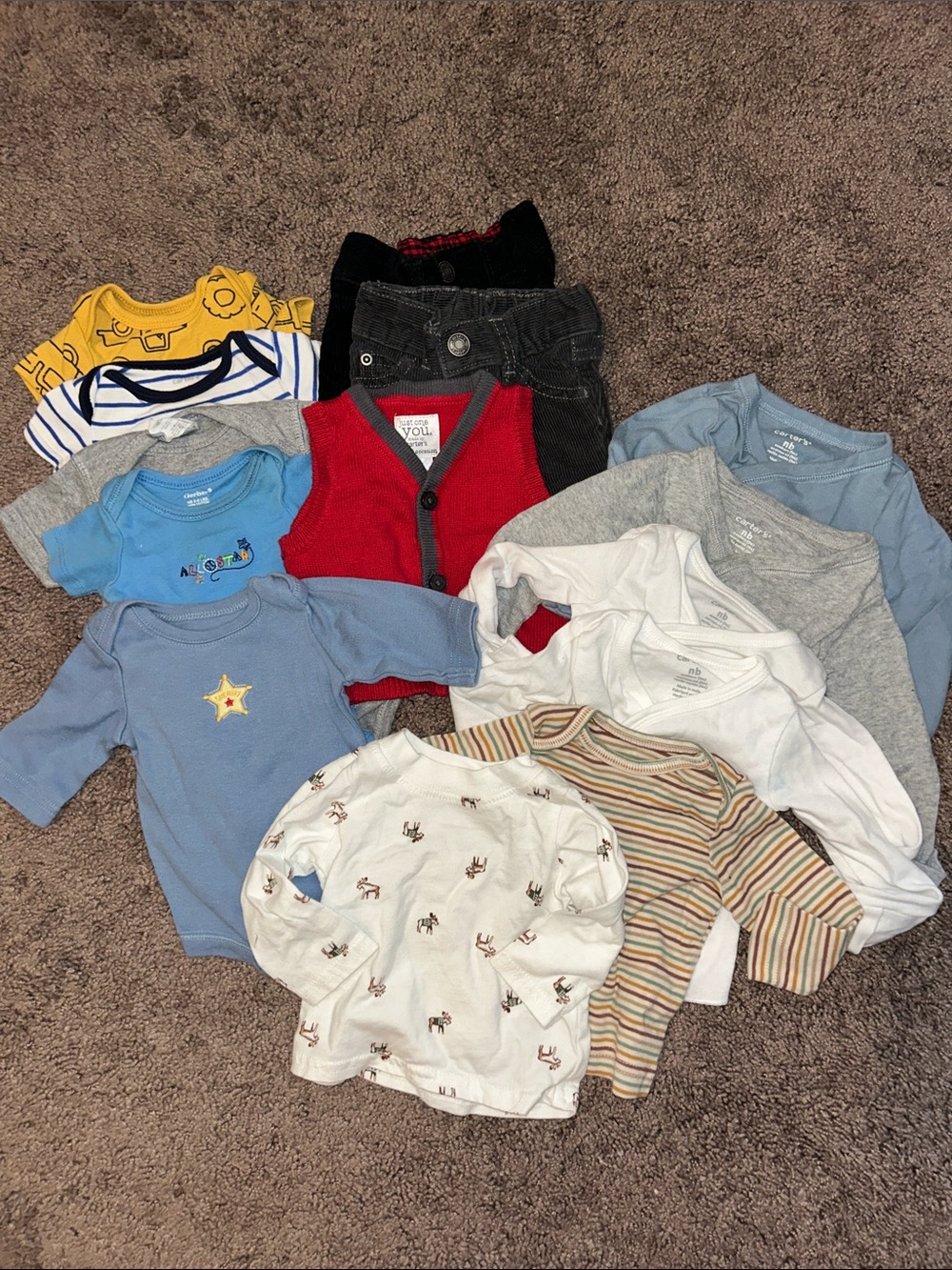 Babyboy newborn onesie, pants, vest, top bundle!!